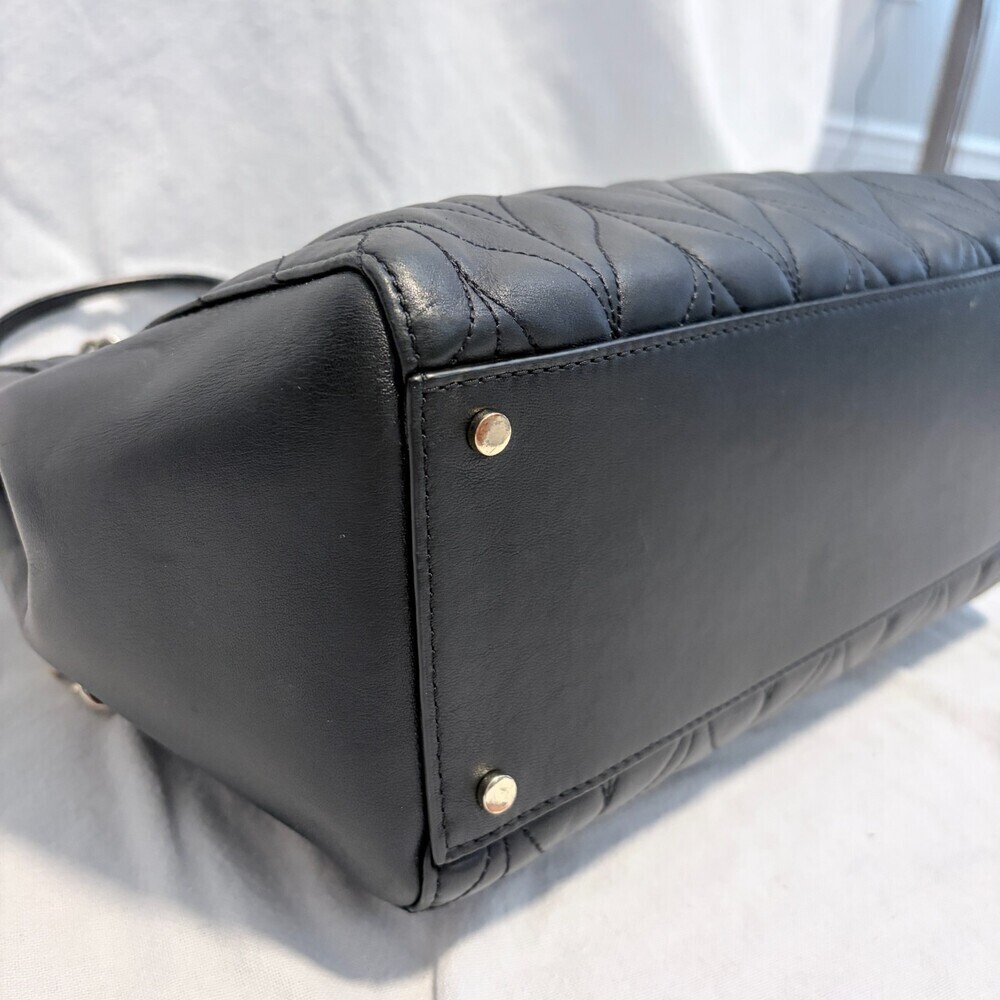 Kate Spade Briar Lane Quilted Willis Tote Bag Black Silver Handwear Chic Luxury - Picture 10 of 16